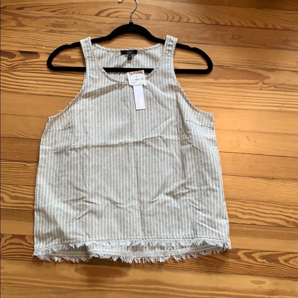 Beige striped tank top